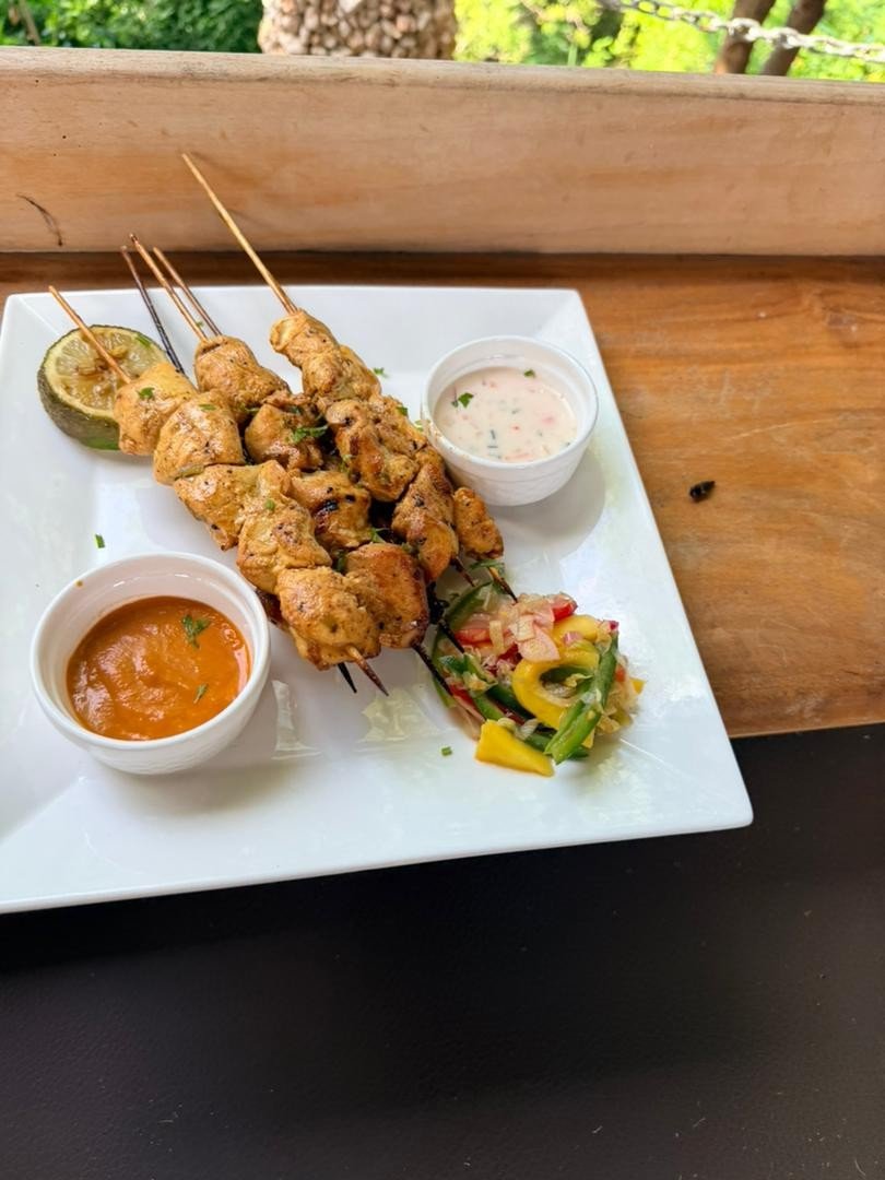Grilled chicken skewers